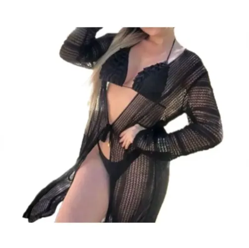 Saída de Praia Longa em Tricô - Elegância e Conforto