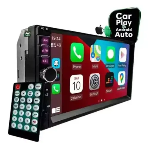 Central Multimídia MP5 Carplay Android Auto 2 Din Universal USB Bluetooth Touch Leitor de 