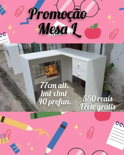 Mesa L Promocional - Frete Grátis