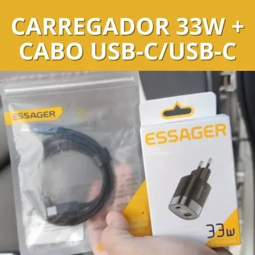 Carregador 33W + Cabo 60W USB-C/USB-C Essager