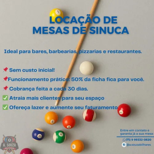 Locação de mesa de sinuca 