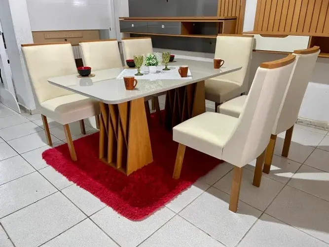 Mesa 6 cadeiras 100% mdf linha luxuosa entregamos