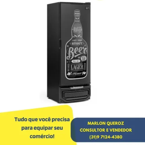 Cervejeira Porta Cega Gelopar 400 Litros Preta