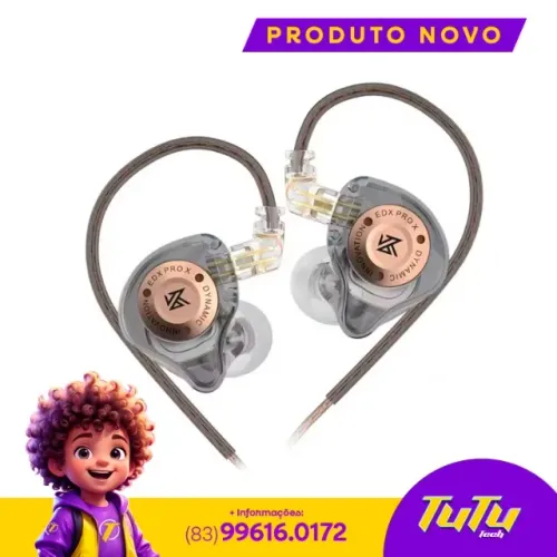 Fone de Ouvido Profissional KZ EDX Pro X com Microfone - Lacrado