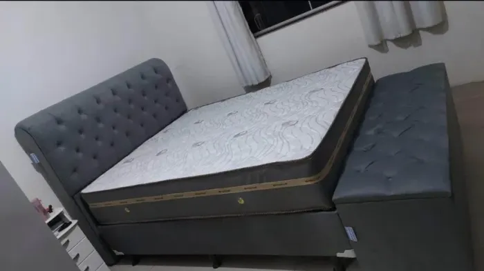 Cama box Queen colchão base