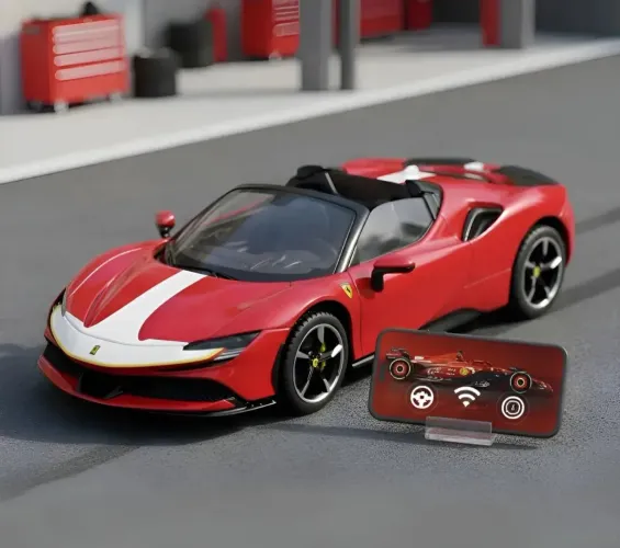 FERRARI EDIÇÃO LIMITADA COM CONTROLE REMOTO VIA BLUETOOTH NÃO É BRINQUEDO UMA COLEÇÃO LTDA