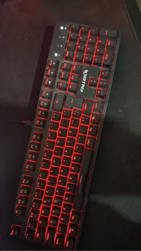 Teclado Gamer Mecânico Fallen Pantera Preto Switch Azul