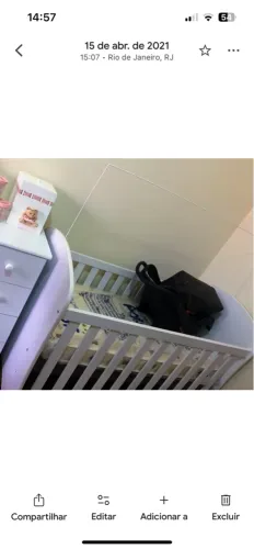 Berço branco com mosquiteiro 3 alturas com colchão 