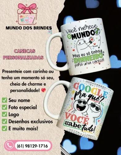 Caneca personalizada logo, fotos , desenhos etc 