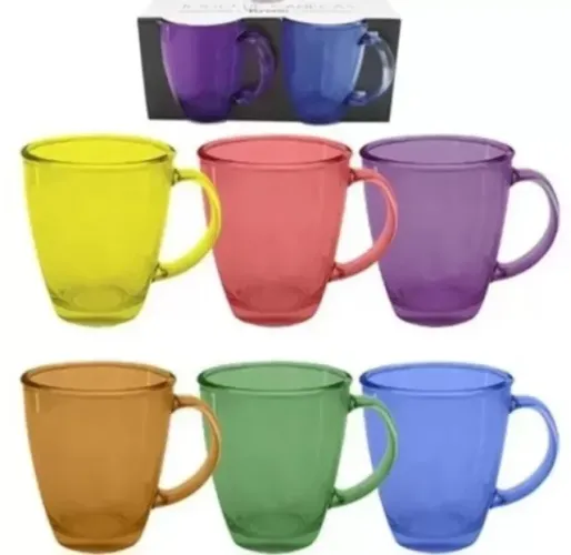 Caneca colorida conjunto com 6 peças