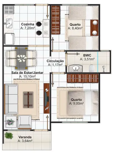 Construção de casa com 2 quartos, 50m2, R$ 59.900 +frete
