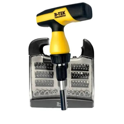 Kit De Ferramentas 48 Peças Soquetes Chaves Com Catraca