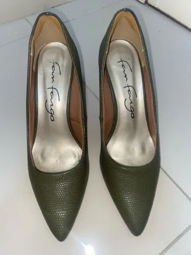 Scarpin Feminino Verde Fan Fargo - tamanho 35