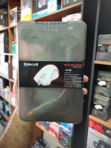 Mouse Gamer Redragon Nothosaur Lunar White 3200dpi 6 Botões Sensor Pixart 3168 