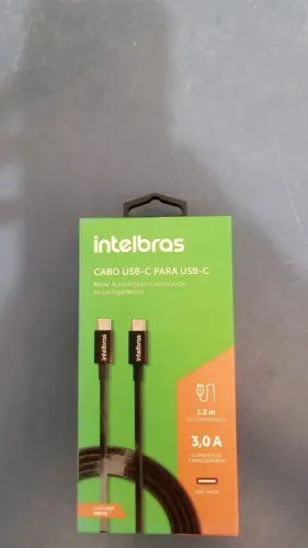 CABO USB-C PARA USB-C INTELBRAS CABO 1,2 M NOVO LACRADO FRETE GRÁTIS PARA MACEIÓ