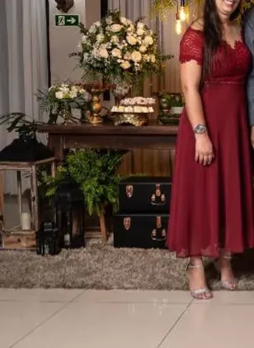 Vestido Marsala Festa Formatura Casamento