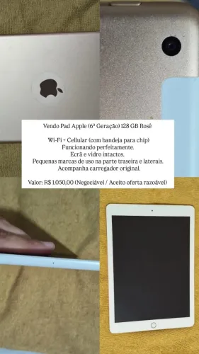 Pad Apple (6° geração) 128 GB Rosê