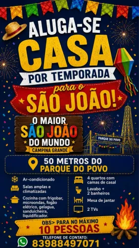Alugo casa por diária para o melhor São João do mundo