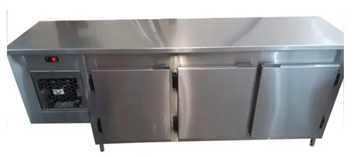 Balcão refrigerado em aço inox 2m