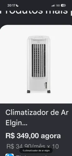 VENDO CLIMATIZADOR DE AR ELGIN NA GARANTIA