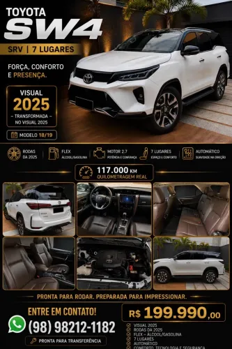 Toyota Hilux SW4 SRV 4X2 2.7 Flex 16V Aut. 2019