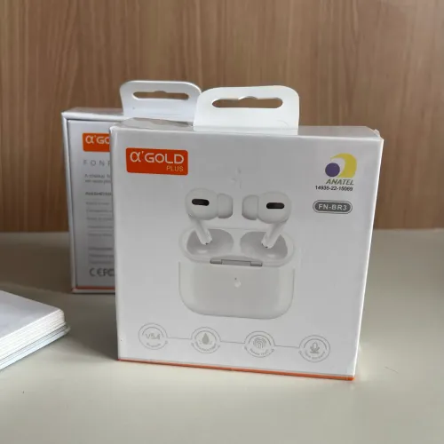 Fone de Ouvido Bluetooth Sem Fio aGOLD FN-BR3 V5.4 Sensor Touch IPX4 Anatel