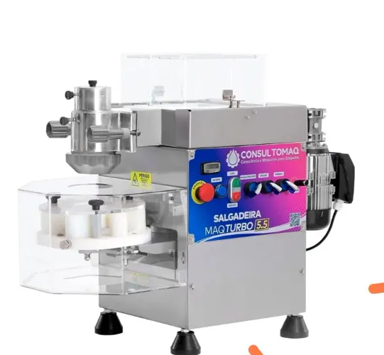 Maq turbo salgadeira + masseira + mesa de inox