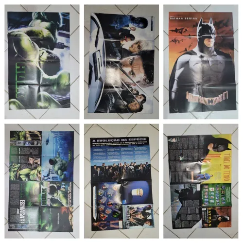 Colecao c 7 Posteres originais 1Batman, 2H. Aranha, 1Coringa, 2Hulk, 1X-Man