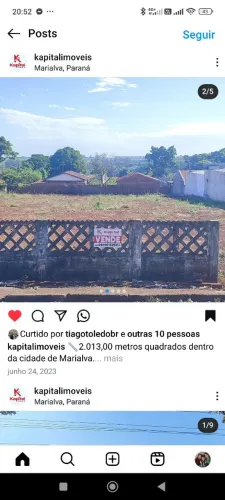 Vende chácara dentro da cidade de Marialva 2.000 metros