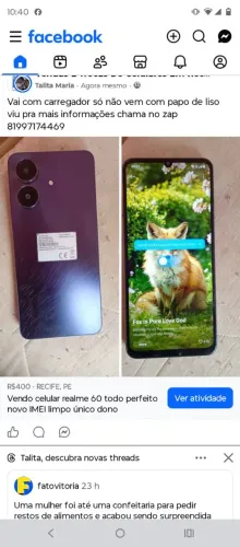 Estou vendendo celular realme 60 x 128 gigas