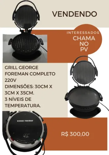 GRILL GEORGE FOREMAN COMPLETO 220V
