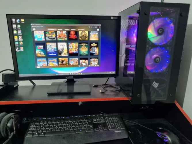 PC Gamer RX 7600 XFX 8GB + Xeon E5-2690 V2 + 16GB RAM + SSD NVMe + Monitor Samsung 24"