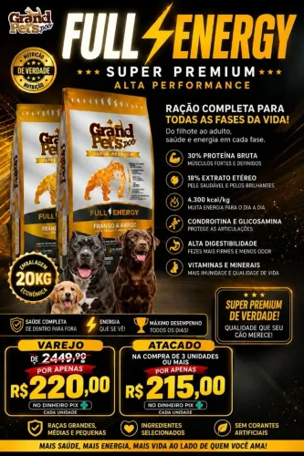 Ração grand pets superpremium 20kg,  fazemos entregas em todo DF 