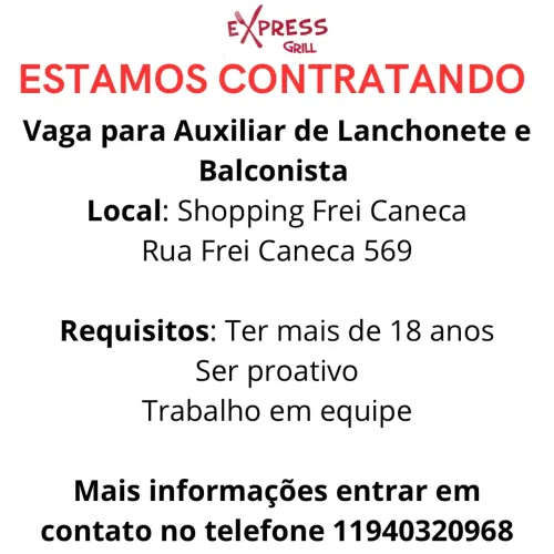 VAGA PARA AUXILIAR DE COZINHA