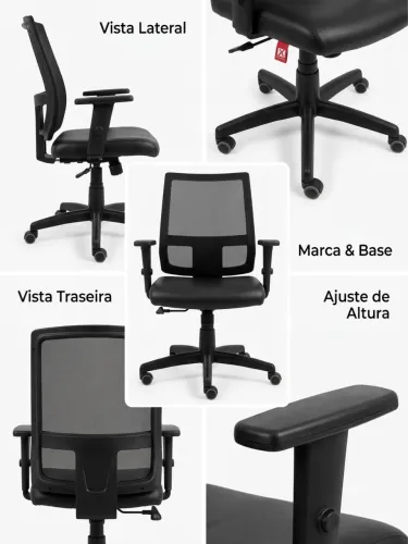 Cadeira de Escritório Ergonômica Plaxmetal Brizza
