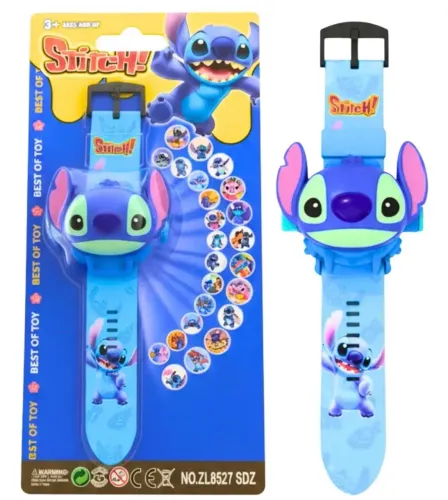 Relógio Stitch Infantil Projetor 24 Imagens