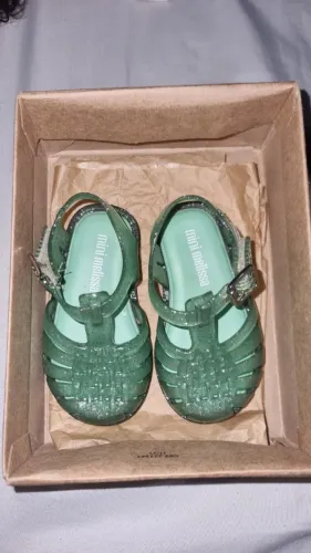 Mini Melissa Possession Shiny Verde Glitter Prata 17/18