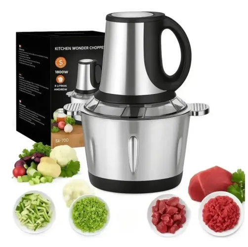 Multiprocessador De Carne Alimentos E Legumes Em Aço Inox Elétrico 3 Litros