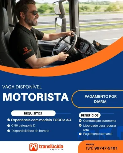 Motorista Experiencia Cat. D