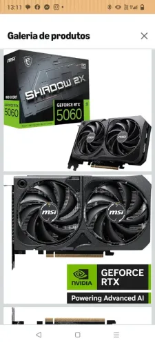 Placa de vídeo rtx 5060 8gb