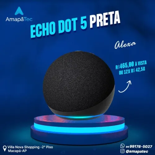 Echo Dot 5 Alexa preta