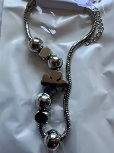 Pulseira Vivara aço inoxidável trevo de quatro folhas
