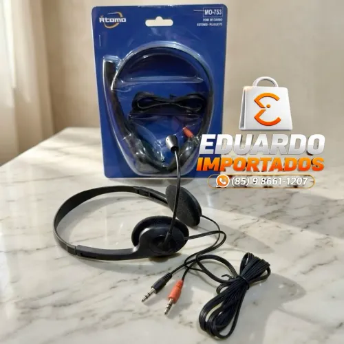 Fone de Ouvido com Fio P2 3.5mm, Microfone Headset, Headphone computador, pc, notebook