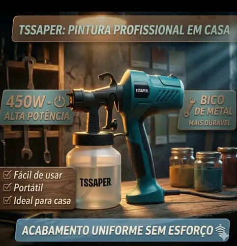 Pistola Elétrica Para Pintura Pulverizador De Tinta com bico de metal e Compressor