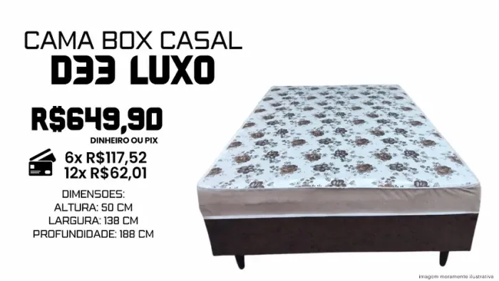 Promoção Cama Box Casal D33 Nova