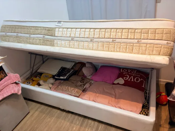 Box baú + Colchão Castor Premium Tecnopedic Solteiro