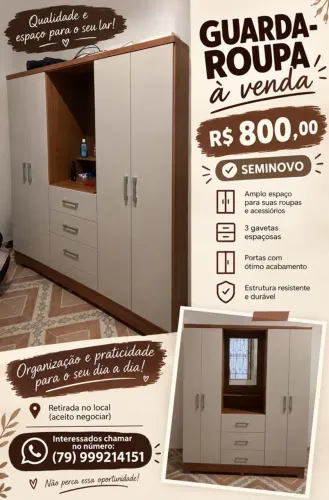 Quarda roupa semi novo a venda 