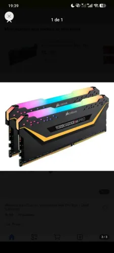 Memória ram 32GB 2X16GB 3600MHZ