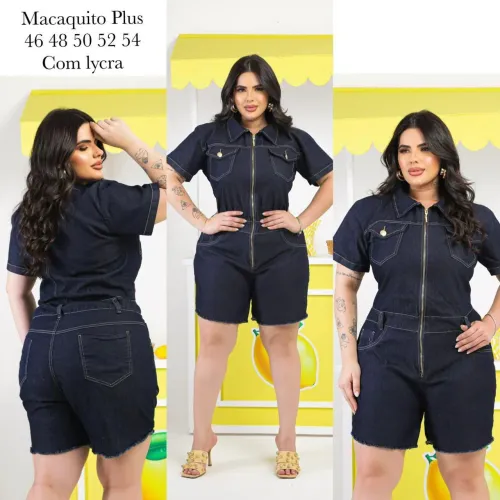 Macaquito Jeans Plus Size com Lycra - 46 ao 54