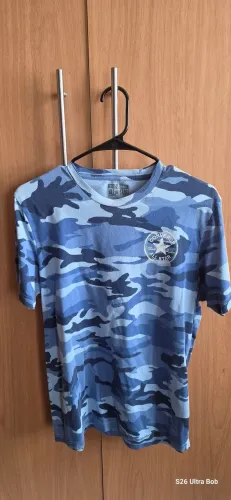 Converse All Star camiseta camuflada azul original masculina tam. M.